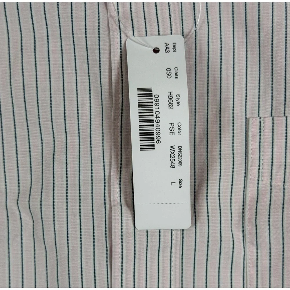 NWT J. Crew Men's Large Slim Untucked Short Purple Striped Casual Shirt